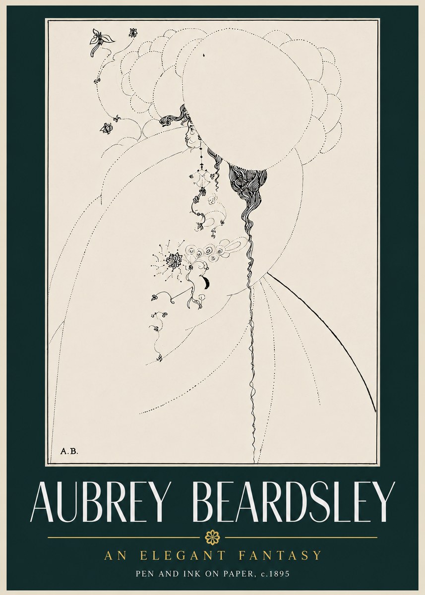 Aubrey Beardsley An Elegant Fantasy No4 - Poszter