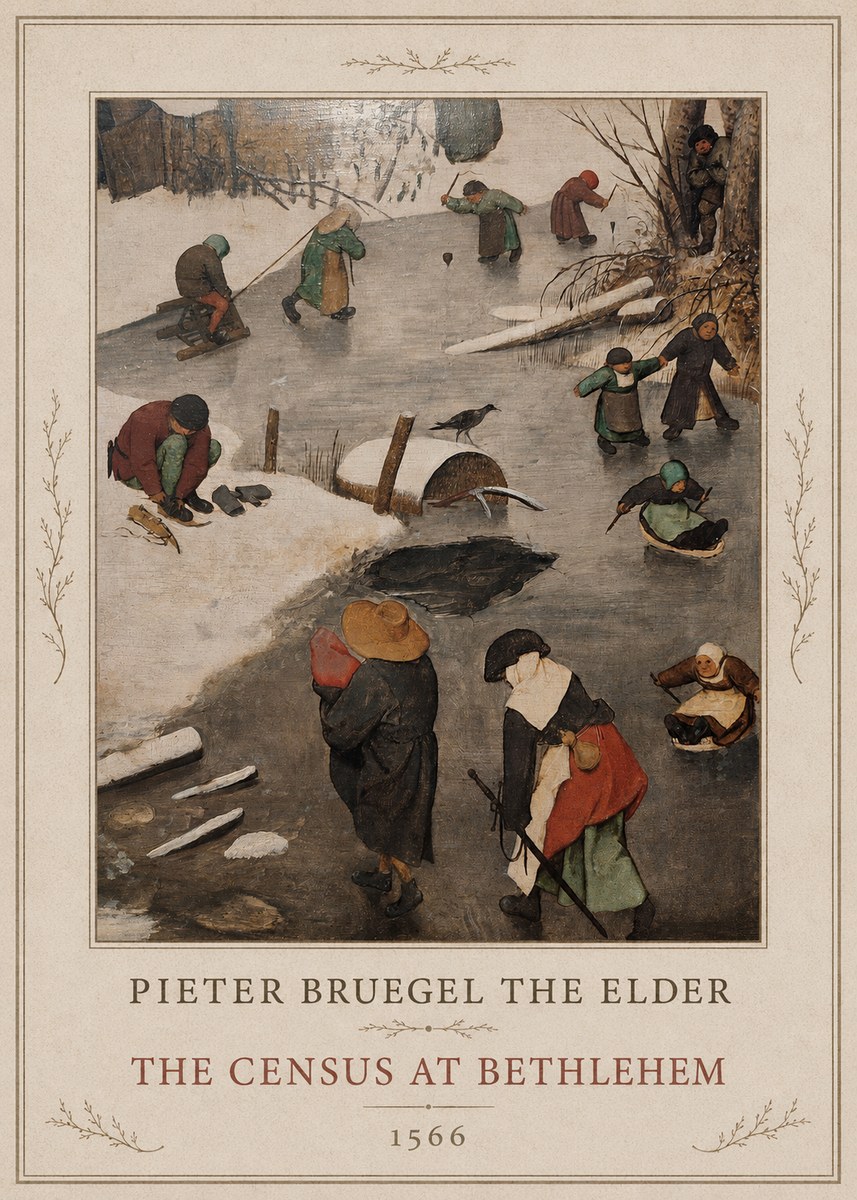 Pieter Bruegel The Census at Bethlehem II No1 - Poszter