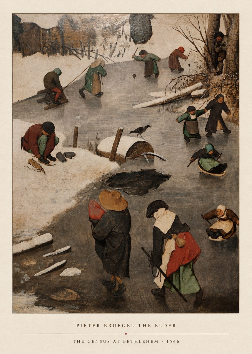 Pieter Bruegel The Census at Bethlehem II No4 - Poszter