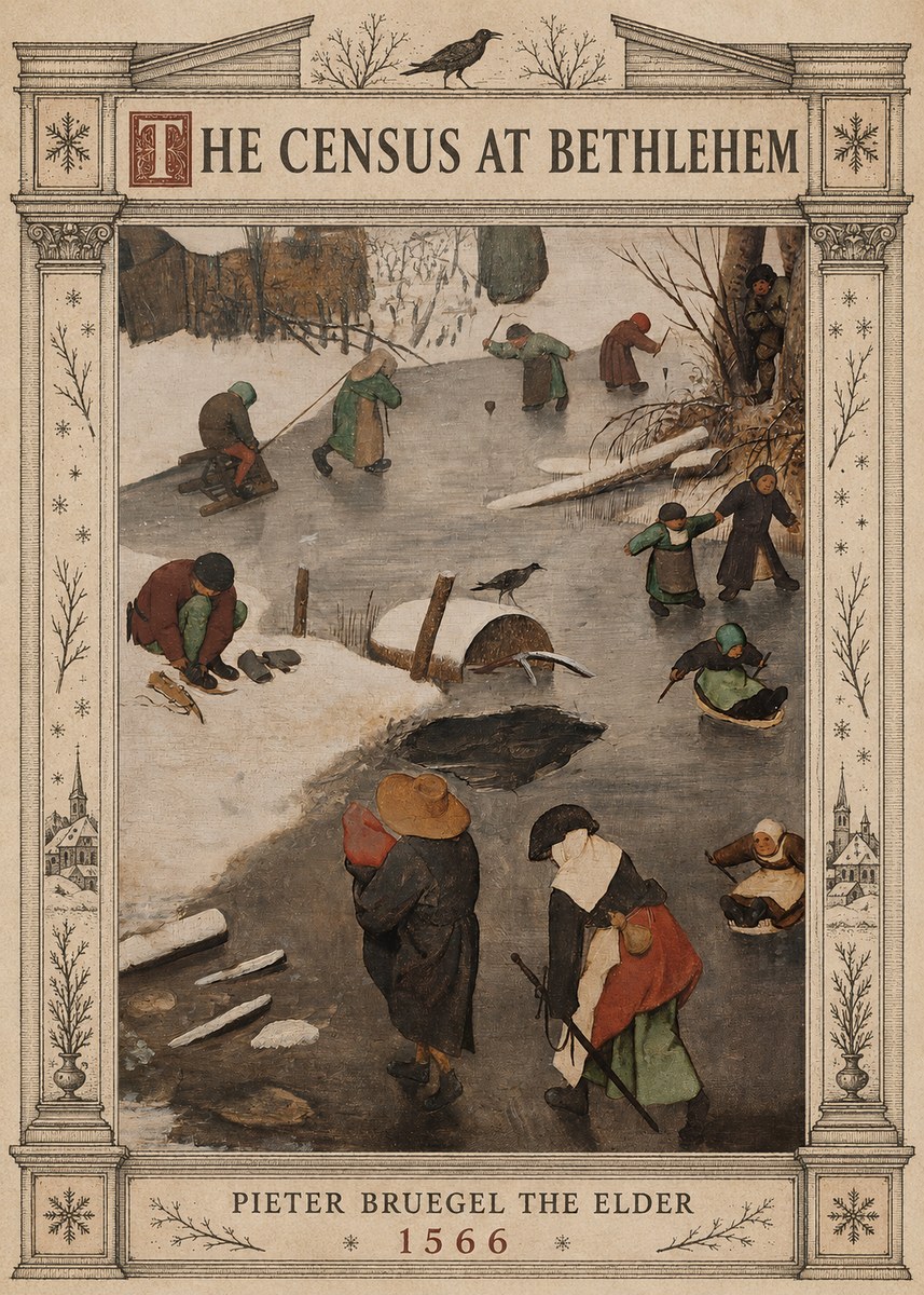 Pieter Bruegel The Census at Bethlehem II No5 - Poszter