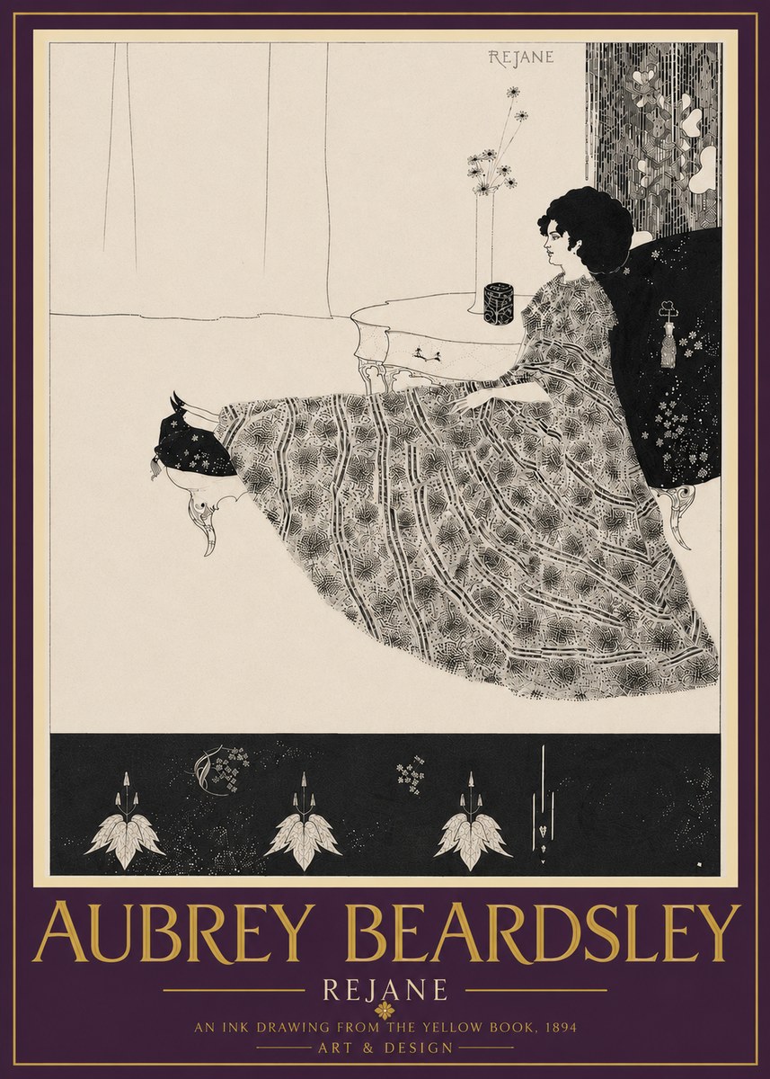 Aubrey Beardsley Rejane II No6 - Poszter