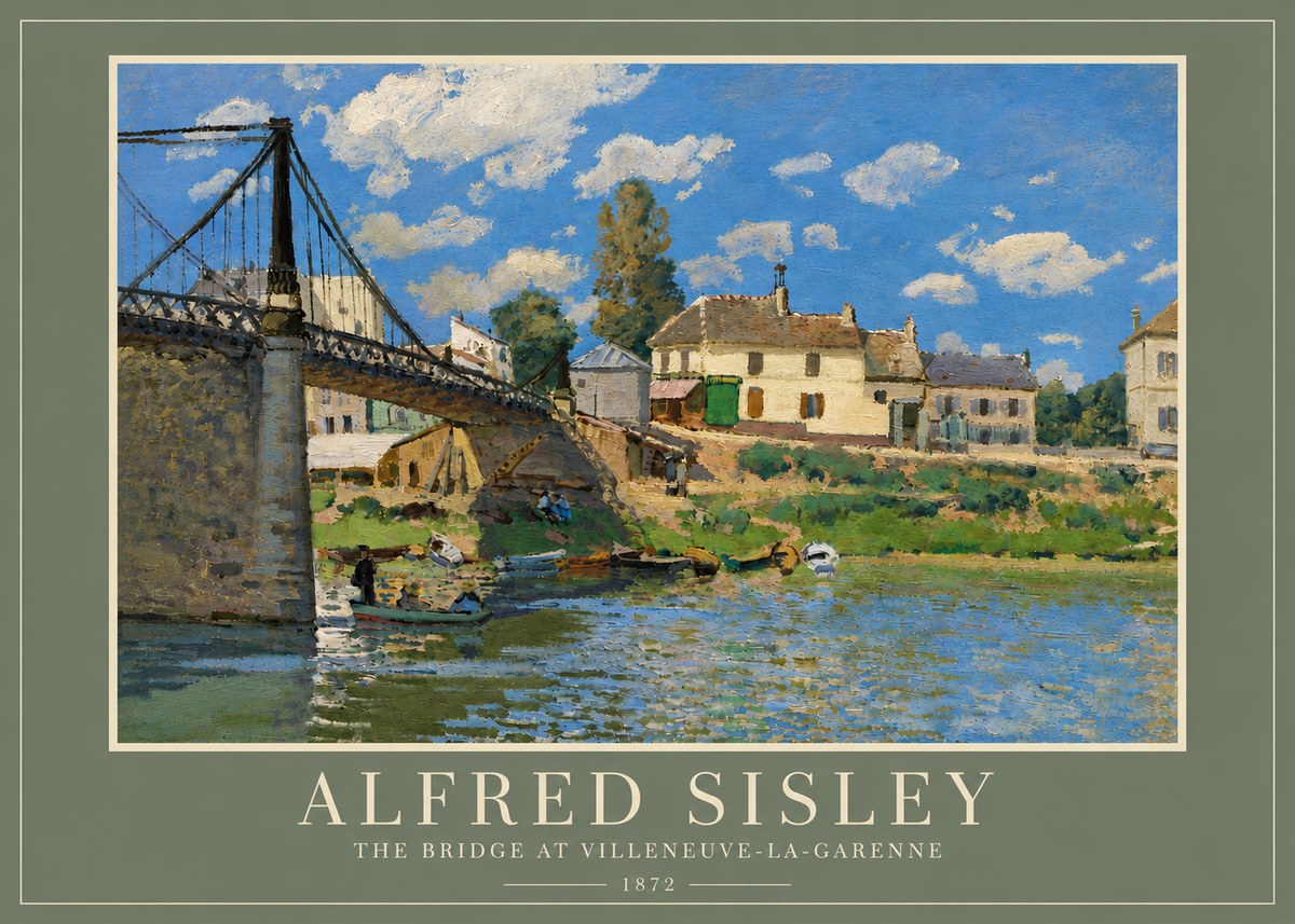 Sisley The Bridge at Villeneuve-la-garenne I No5 - Poszter