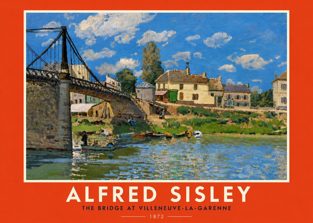 Sisley The Bridge at Villeneuve-la-garenne I No6 - Poszter