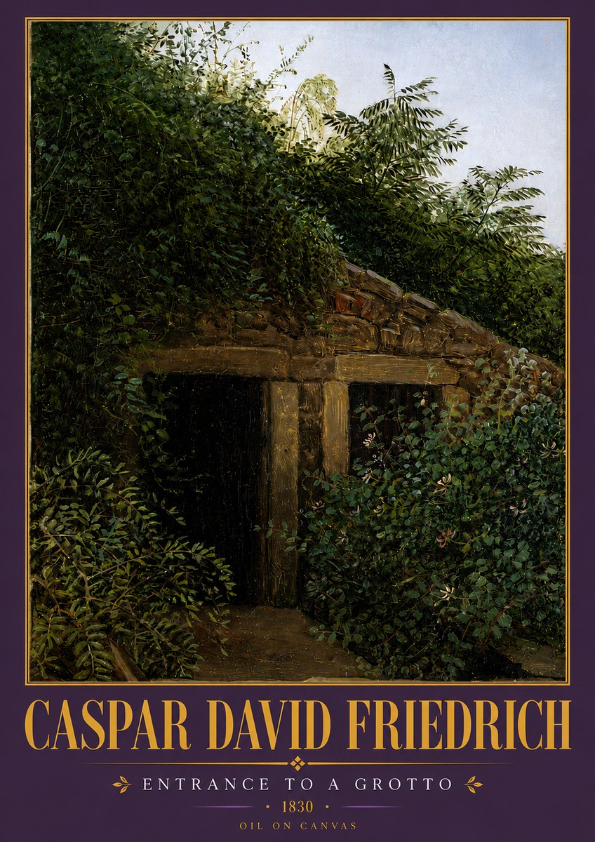 Caspar David Friedrich Entrance to a Grotto No5 - Poszter