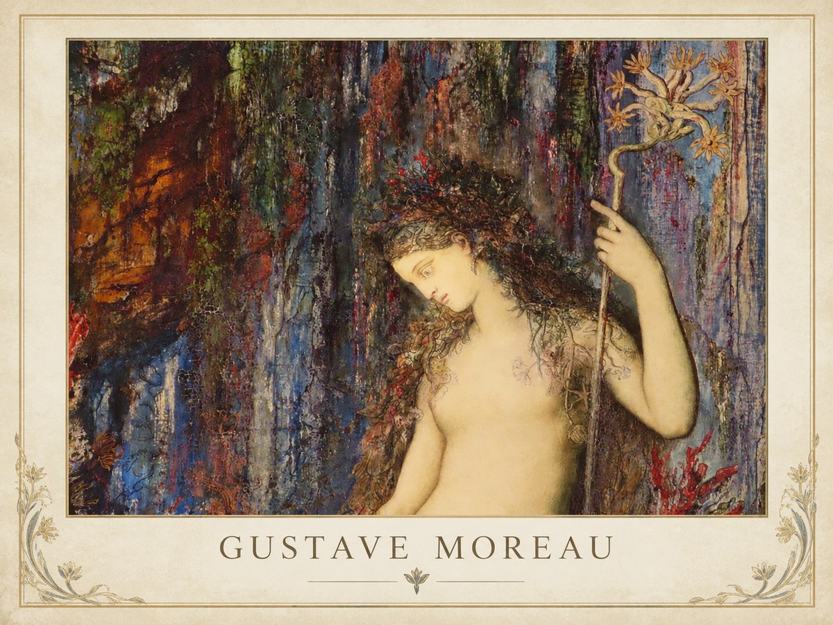 Gustave Moreau The Flower with the Human Head No1 - Poszter