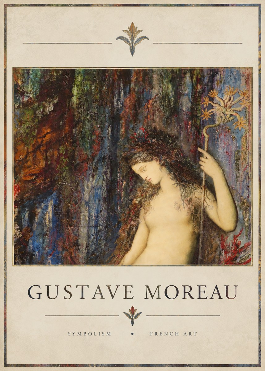 Gustave Moreau The Flower with the Human Head No4 - Poszter