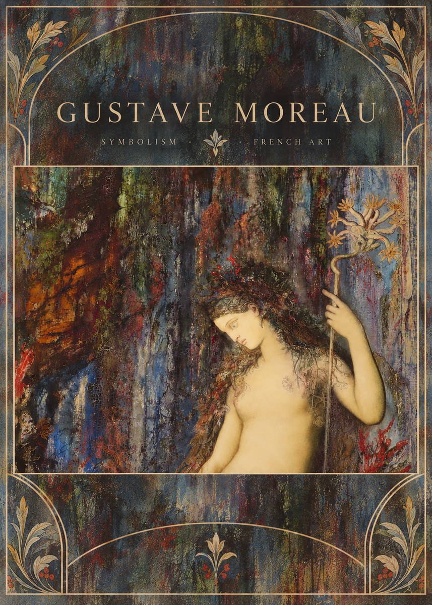 Gustave Moreau The Flower with the Human Head No6 - Poszter