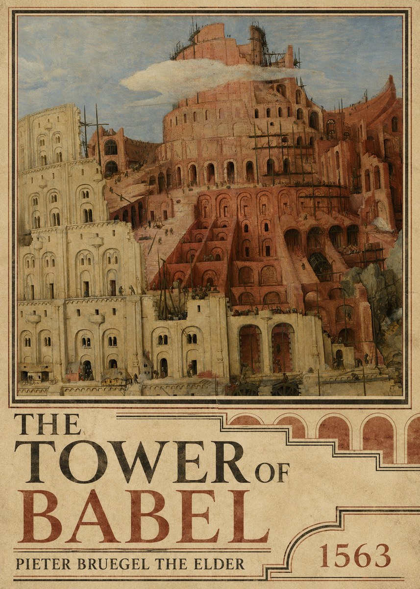 Pieter Bruegel The Tower of Babel XIII No2 - Poszter