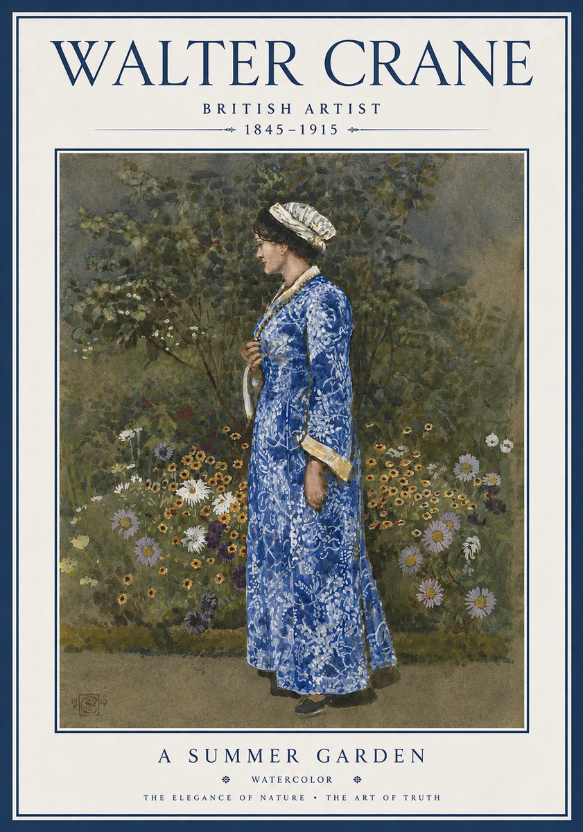 Walter Crane A Summer Garden No5 - Poszter