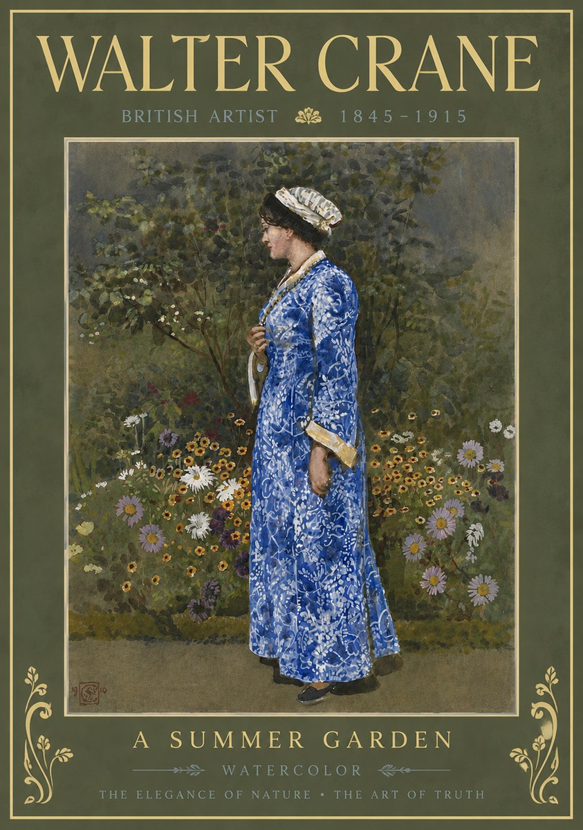 Walter Crane A Summer Garden No6 - Poszter