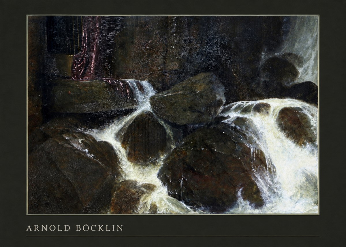 Arnold Böcklin The Nymph of the Waterfall No3 - Poszter