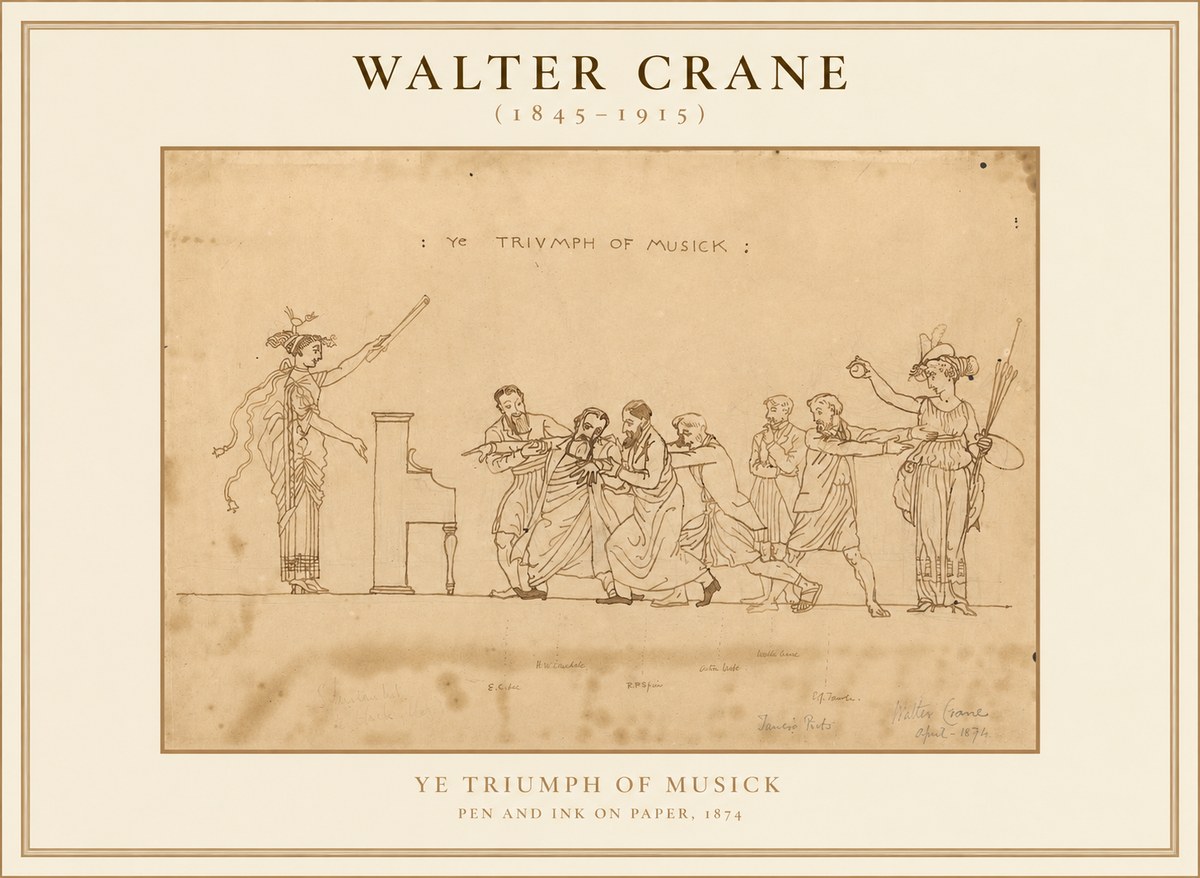 Walter Crane Ye Triumph of Musick No1 - Poszter