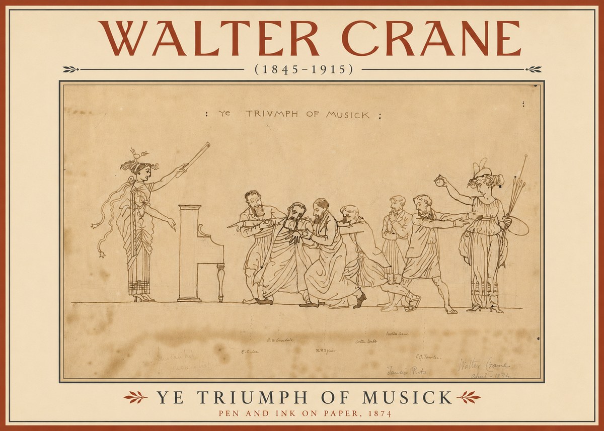 Walter Crane Ye Triumph of Musick No4 - Poszter