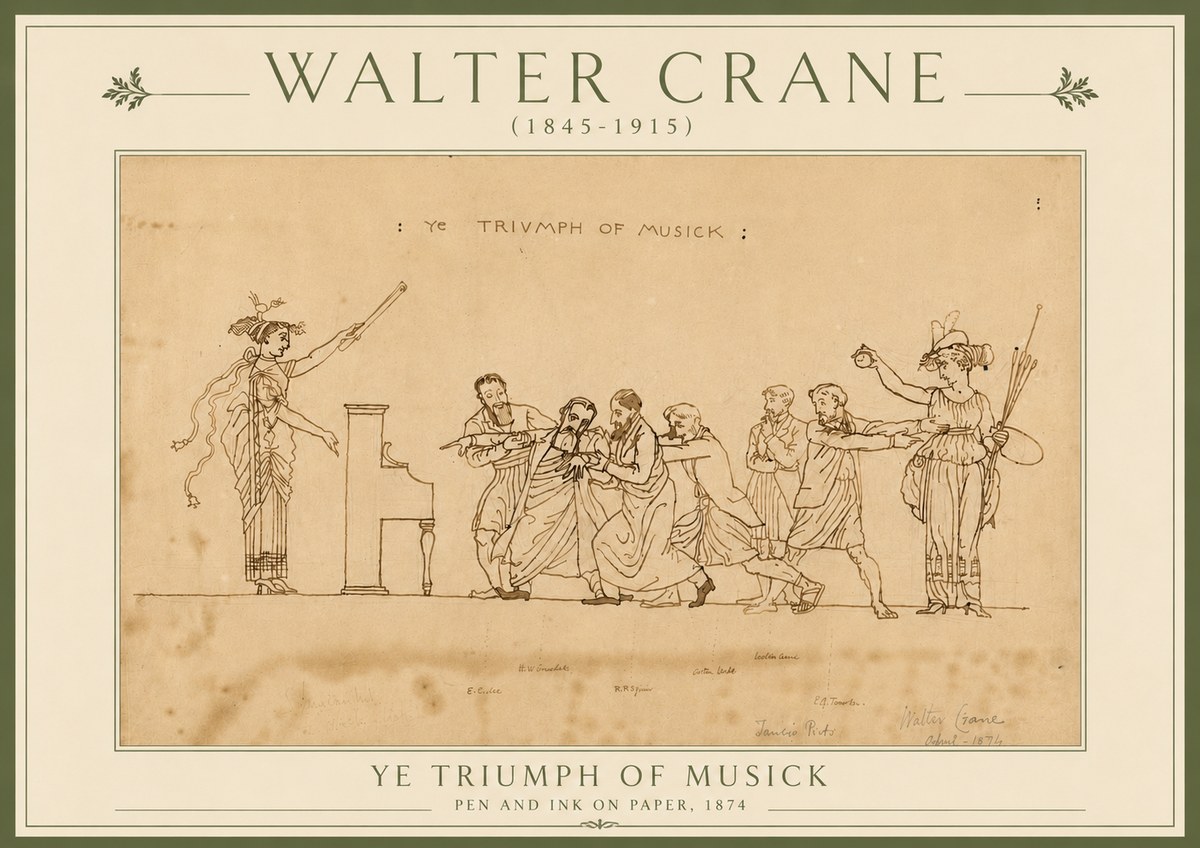 Walter Crane Ye Triumph of Musick No5 - Poszter
