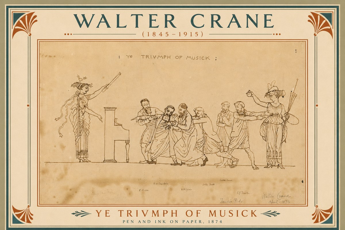 Walter Crane Ye Triumph of Musick No6 - Poszter