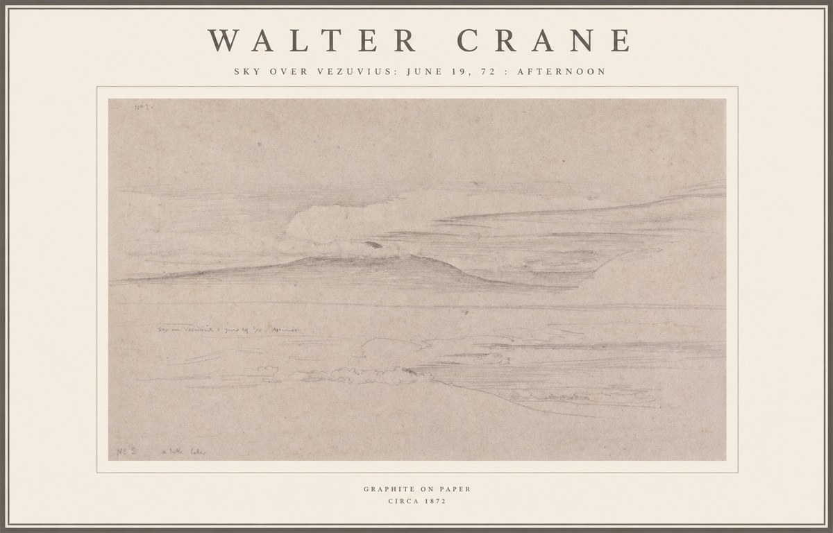 Walter Crane Sky over Vezuvius: June 19, 72 : Afternoon No1 - Poszter