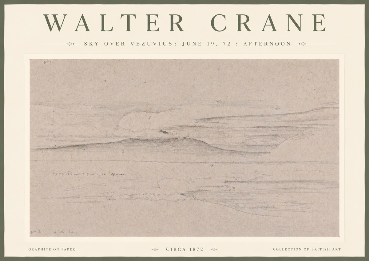 Walter Crane Sky over Vezuvius: June 19, 72 : Afternoon No4 - Poszter