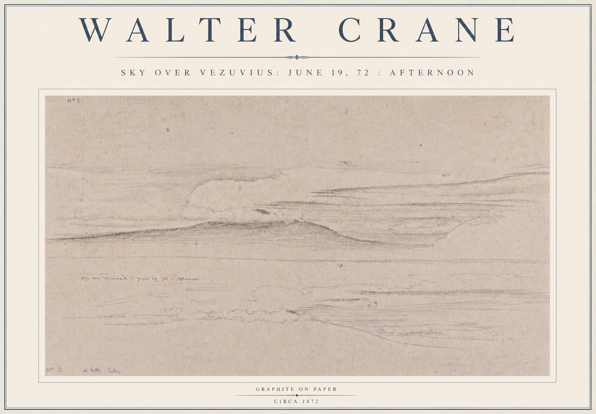 Walter Crane Sky over Vezuvius: June 19, 72 : Afternoon No5 - Poszter