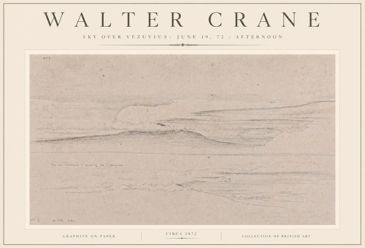 Walter Crane Sky over Vezuvius: June 19, 72 : Afternoon No6 - Poszter