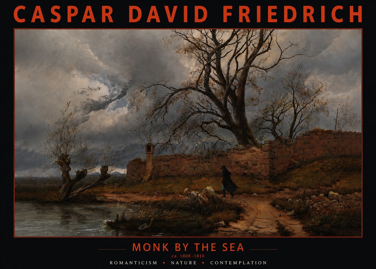 Caspar David Friedrich Autumn Landscape with Ruin No6 - Poszter