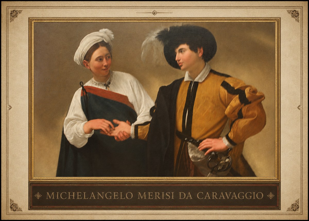 Michelangelo Merisi da Caravaggio The Cardsharps IV No1 - Poszter