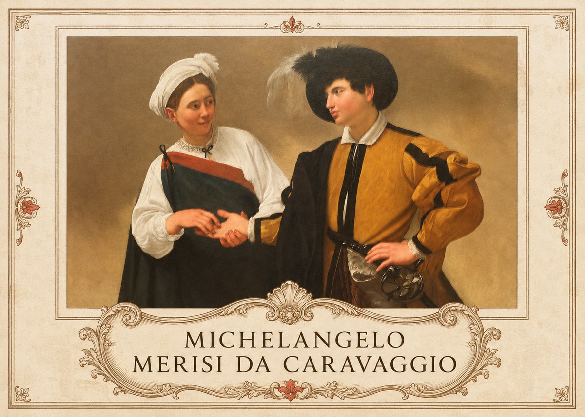 Michelangelo Merisi da Caravaggio The Cardsharps IV No5 - Poszter