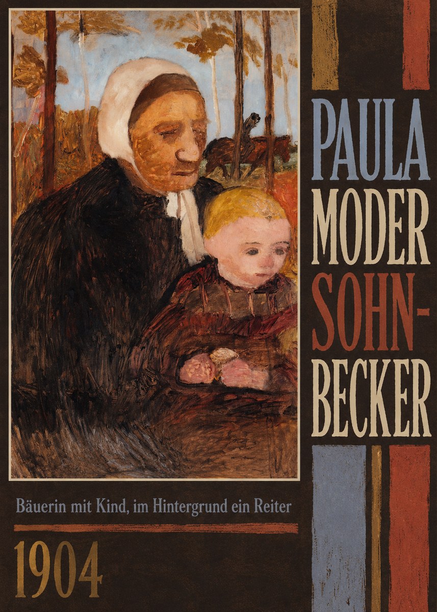 Paula Modersohn-Becker Bäuerin Mit Kind, Im Hintergrund Ein Reiter No2 - Poszter