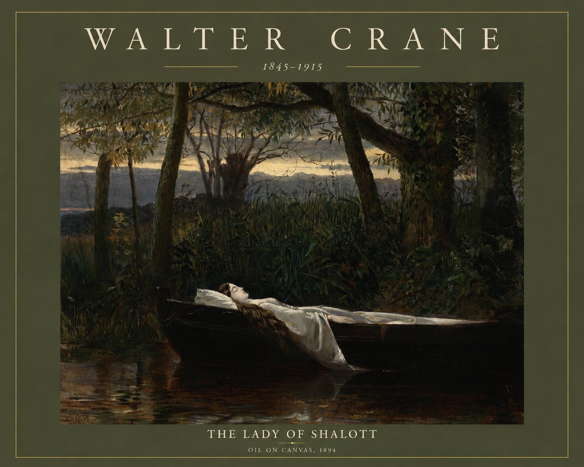Walter Crane The Lady of Shalott No2 - Poszter