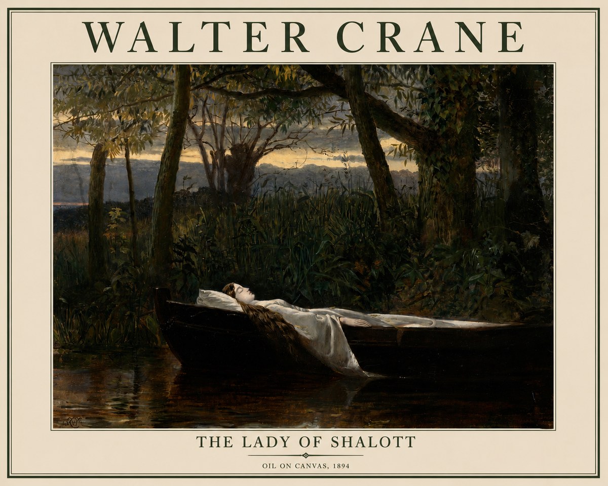Walter Crane The Lady of Shalott No3 - Poszter