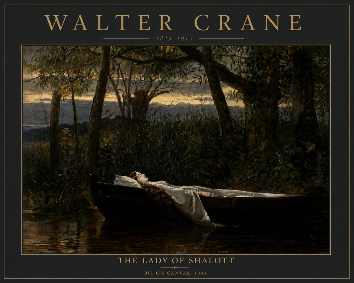 Walter Crane The Lady of Shalott No6 - Poszter