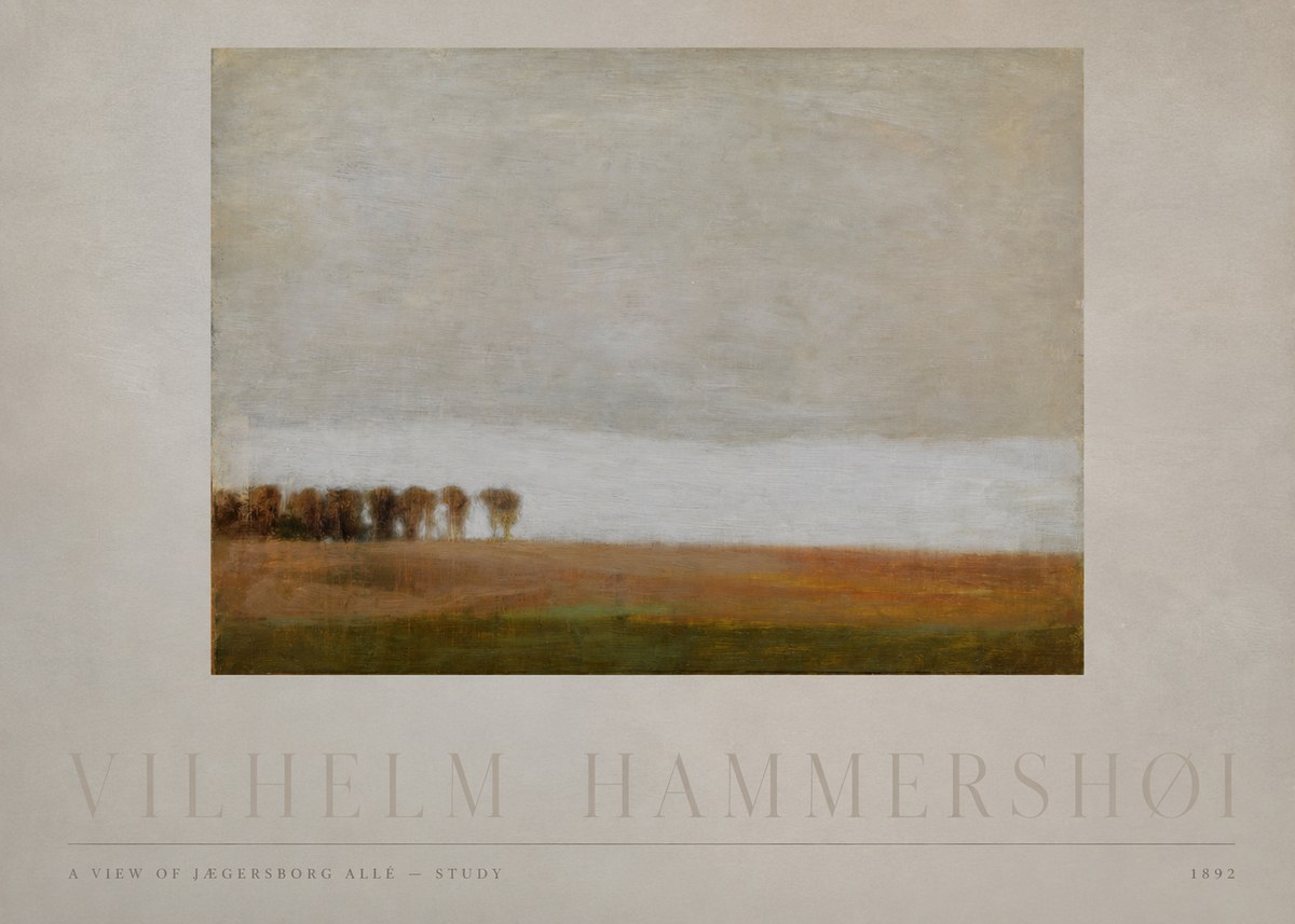 Vilhelm Hammershøi A View of Jægersborg Allé - Study No4 - Poszter