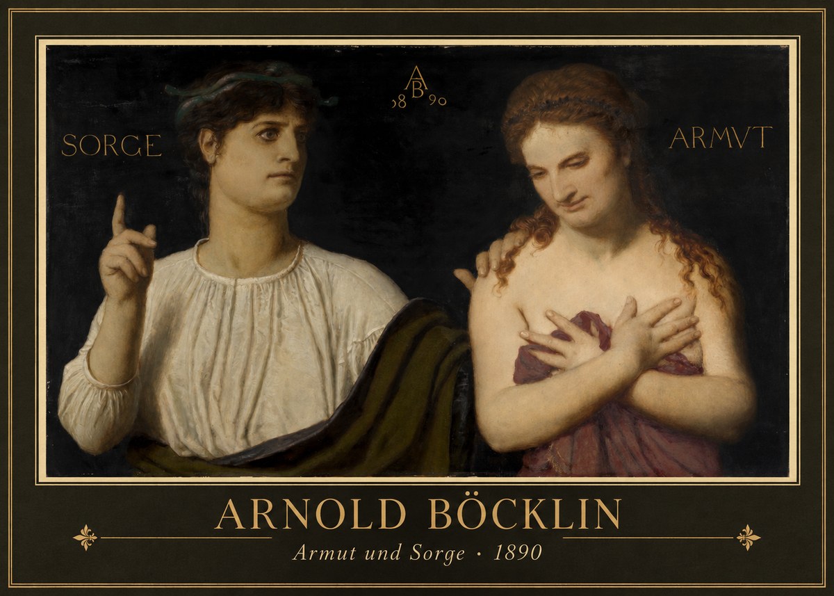 Arnold Böcklin Armut Und Sorge No2 - Poszter