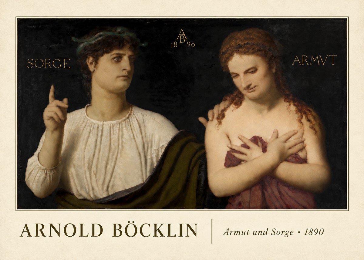 Arnold Böcklin Armut Und Sorge No4 - Poszter