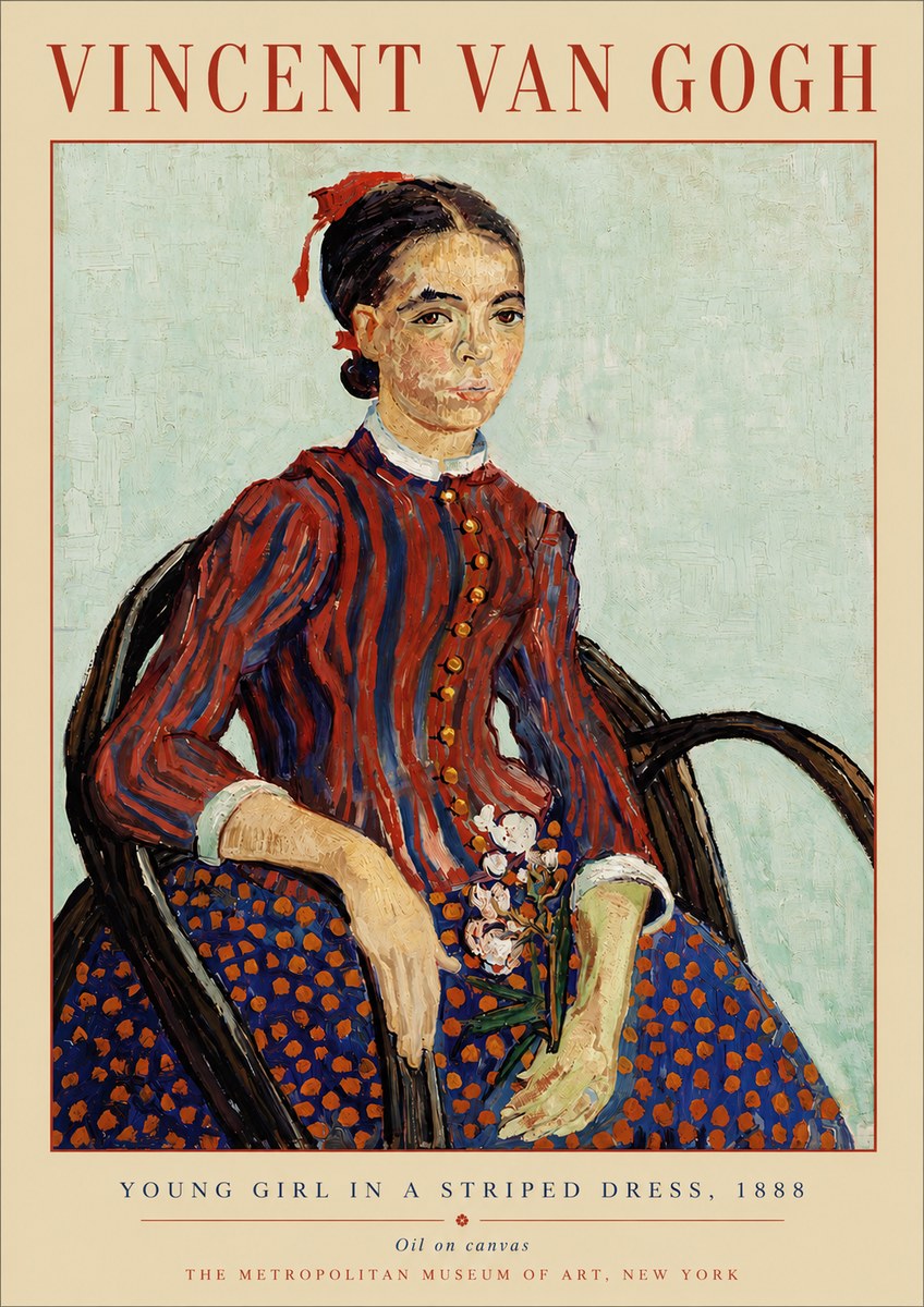 Van Gogh Young Girl in a Striped Dress, 1888 No5 - Poszter
