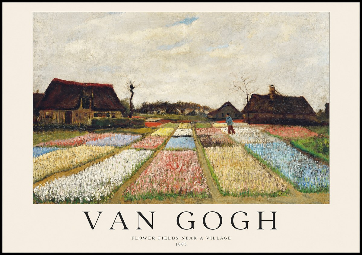 Van Gogh Flower Fields Near a Village No1 - Poszter