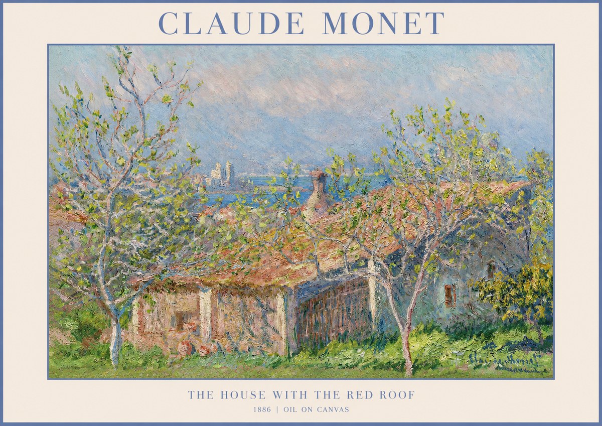 Monet The House with the Red Roof No1 - Poszter