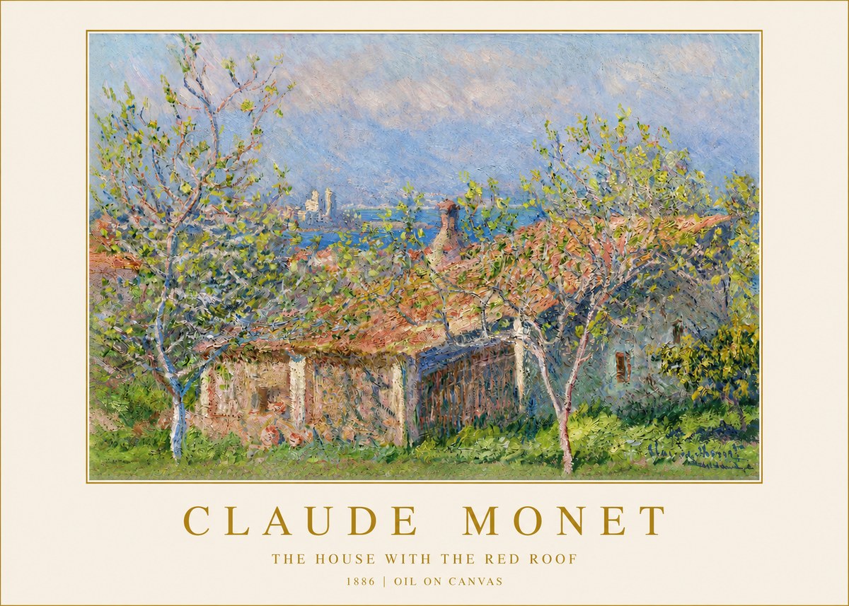 Monet The House with the Red Roof No2 - Poszter