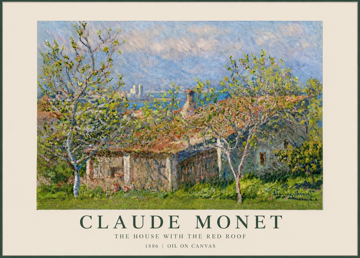 Monet The House with the Red Roof No6 - Poszter