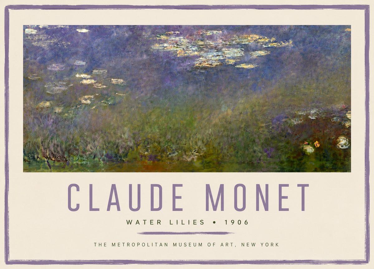 Monet Water Lilies - 1906 No6 - Poszter