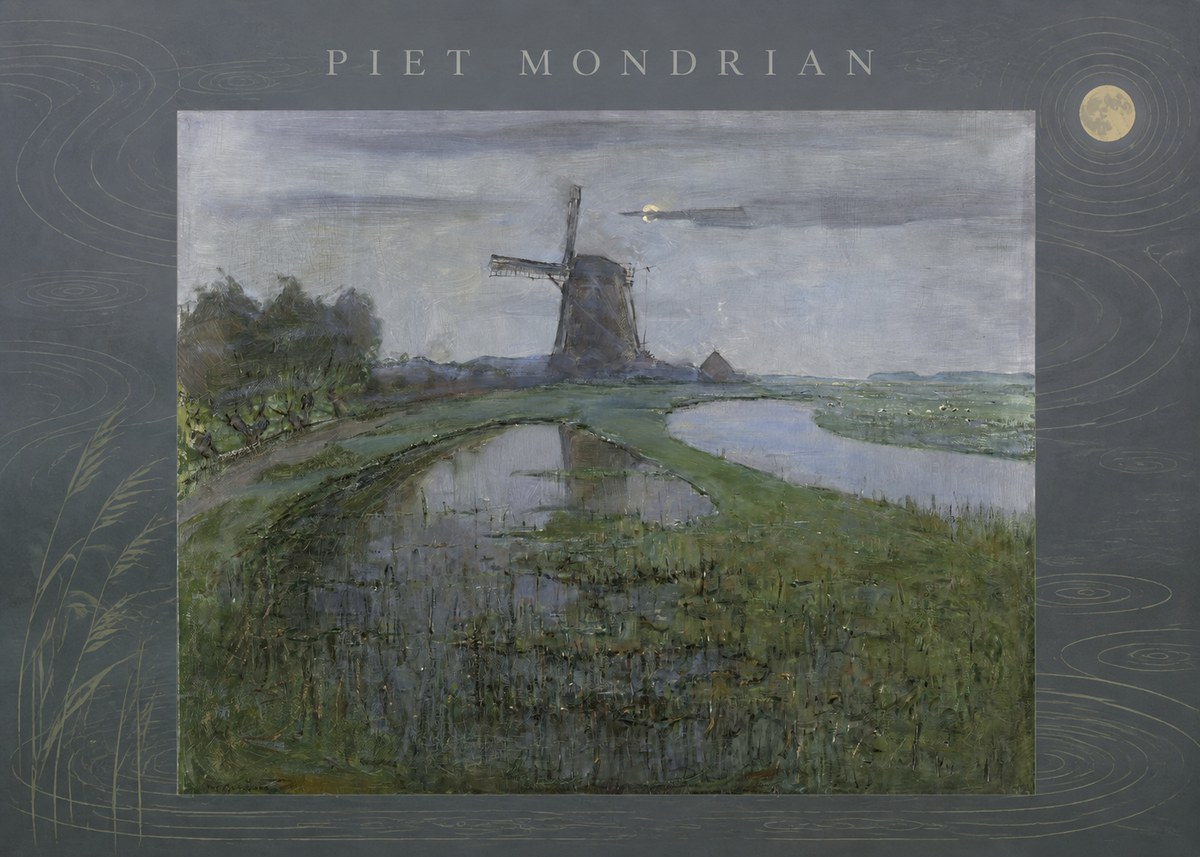 Piet Mondrian Windmill by the Water II No5 - Poszter