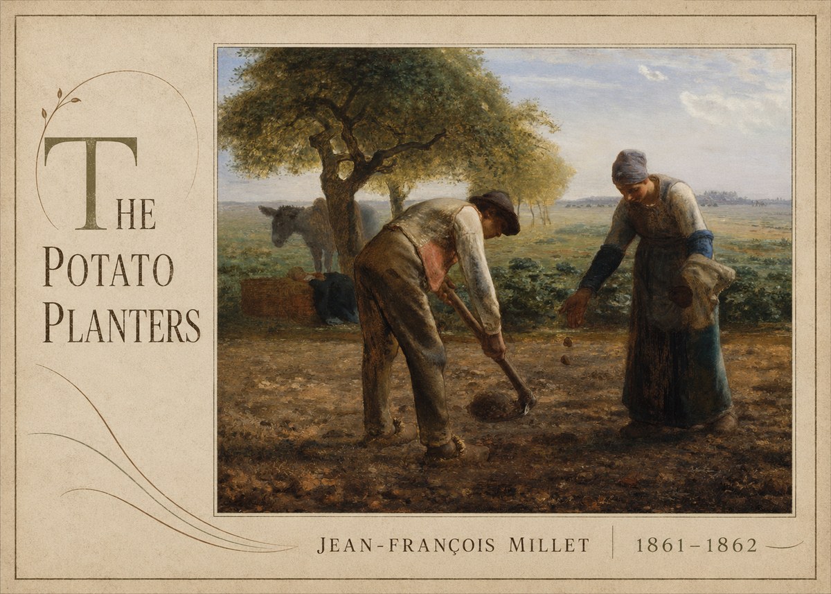 Jean-François Millet The Potato Planters No5 - Poszter