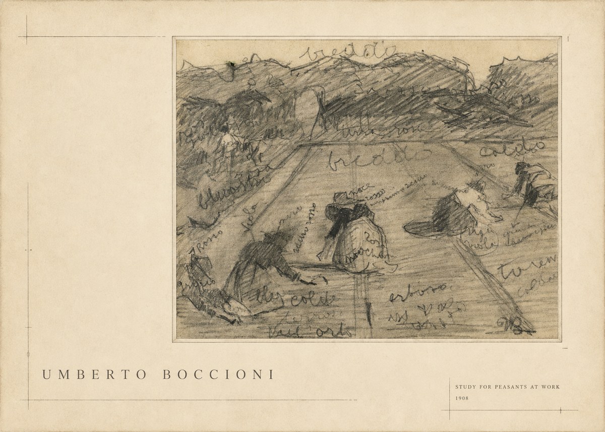 Umberto Boccioni Study for Peasants at Work No5 - Poszter
