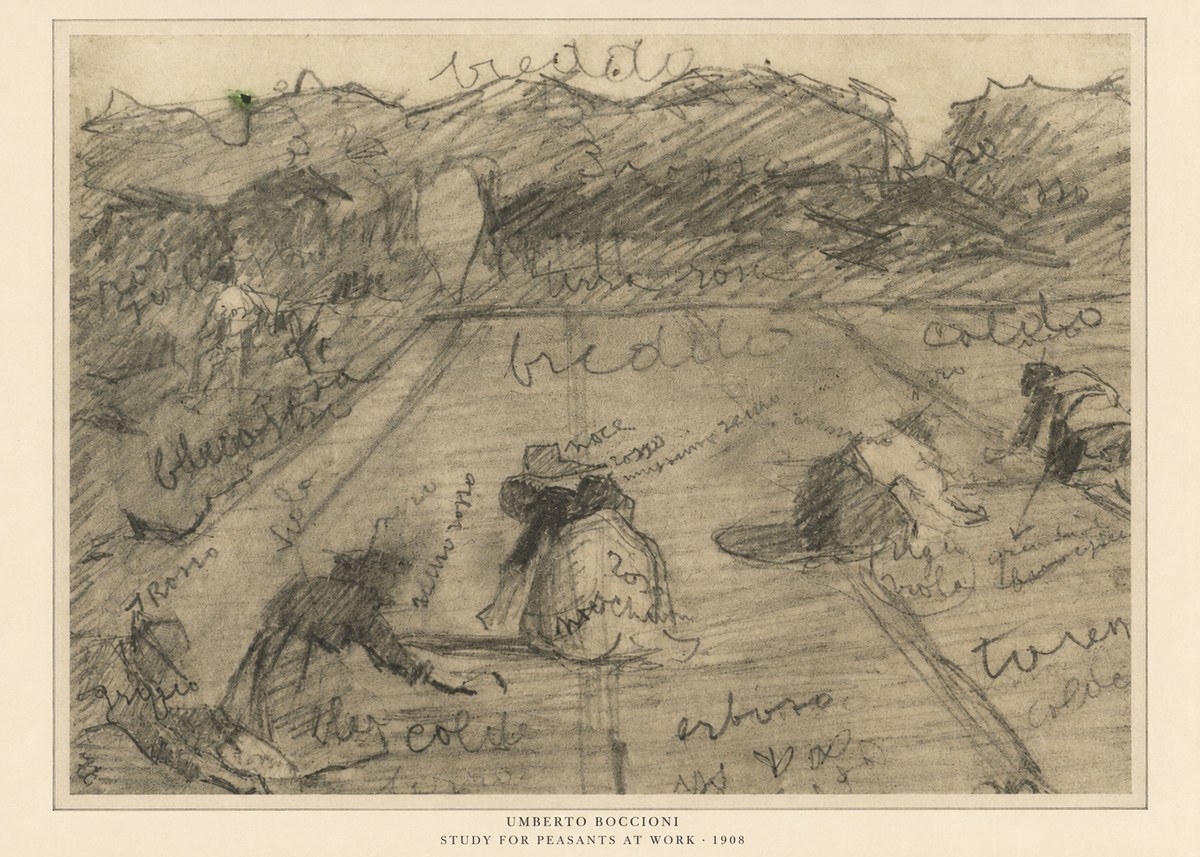 Umberto Boccioni Study for Peasants at Work No6 - Poszter