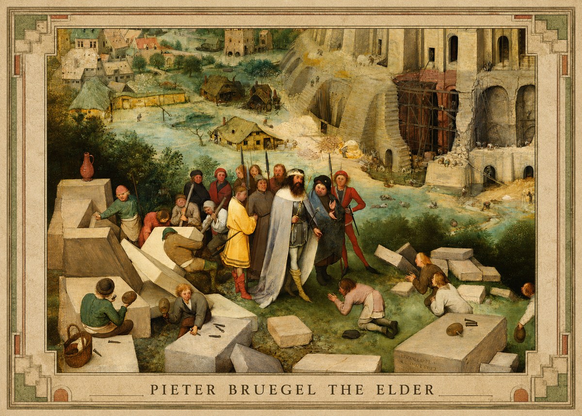 Pieter Bruegel The Tower of Babel XIV No1 - Poszter