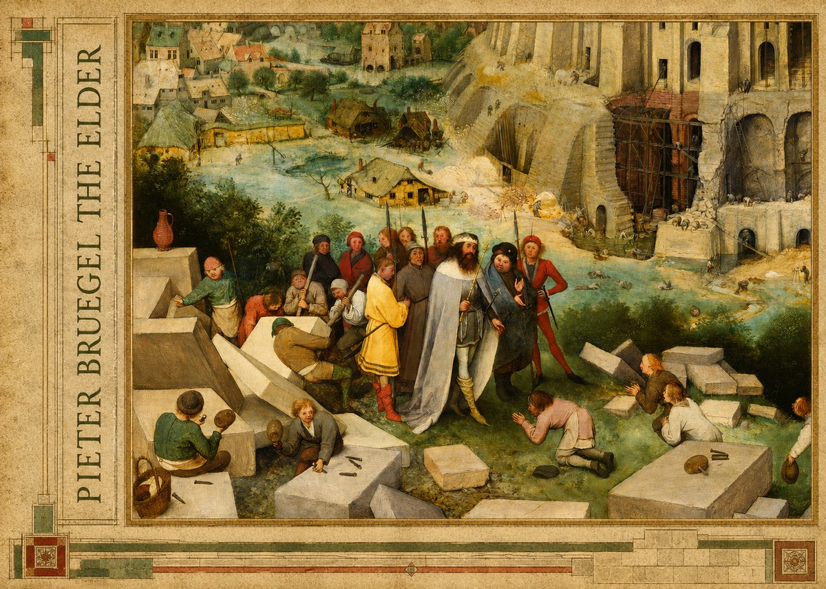 Pieter Bruegel The Tower of Babel XIV No2 - Poszter