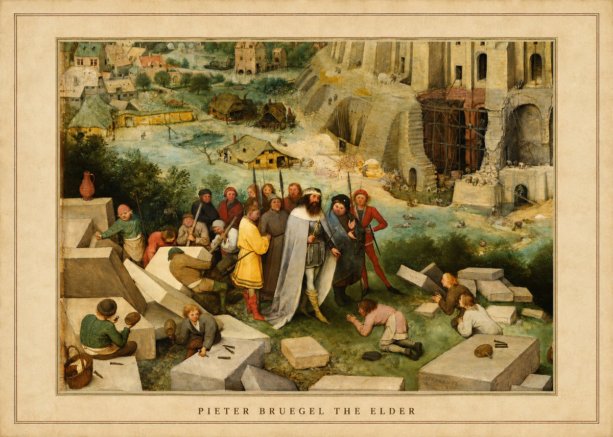 Pieter Bruegel The Tower of Babel XIV No4 - Poszter