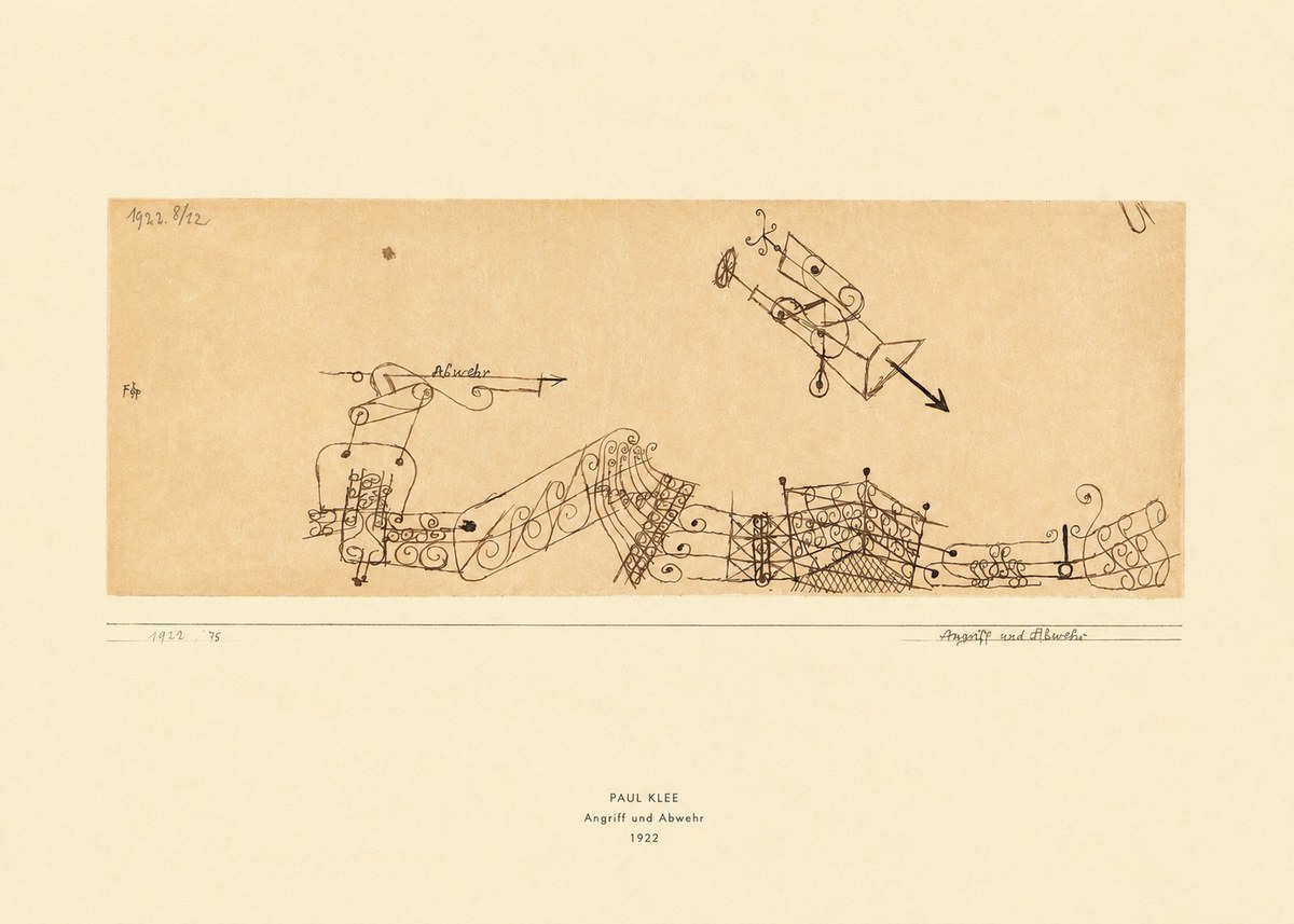 Paul Klee Angriff Und Abwehr No4 - Poszter
