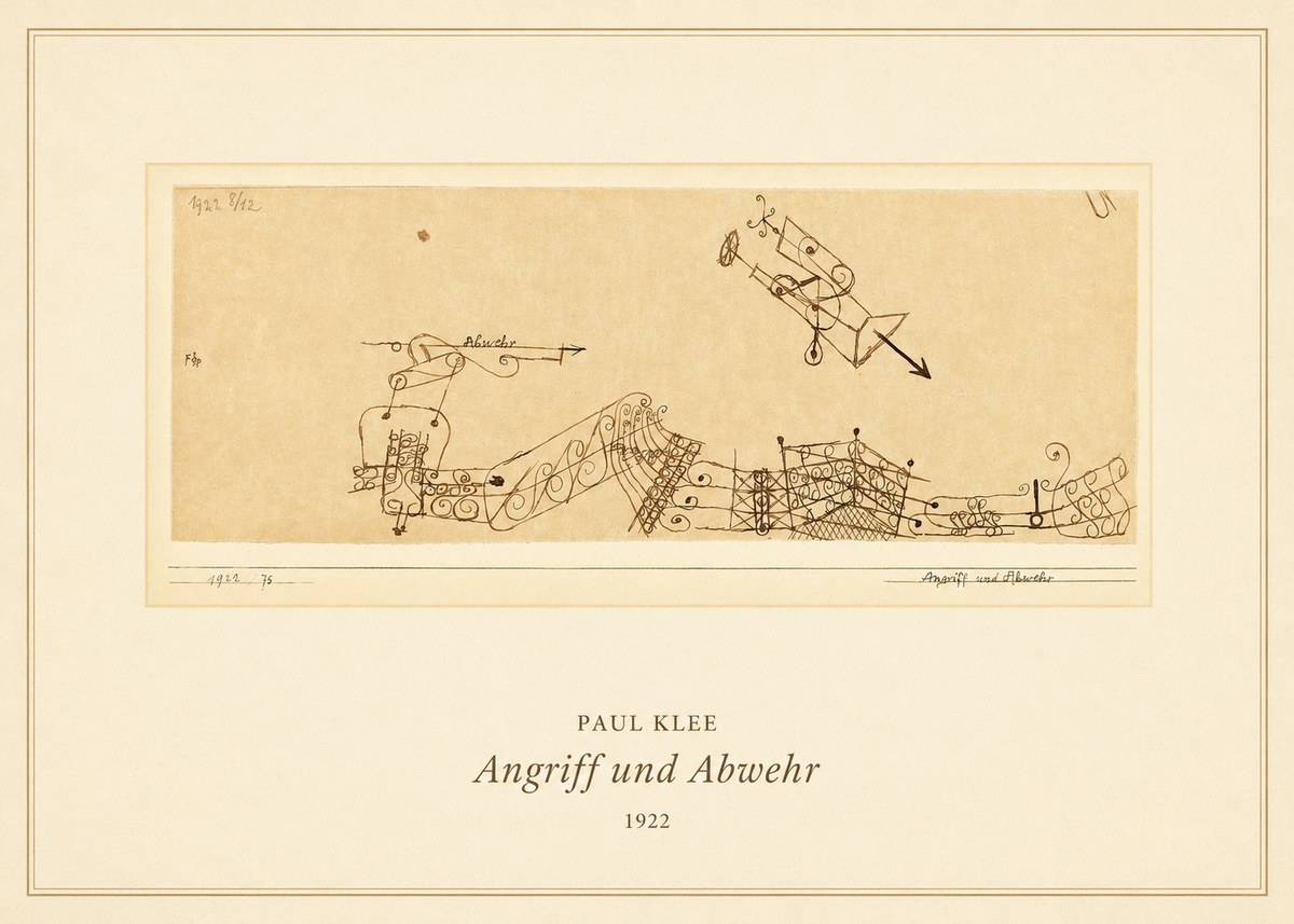 Paul Klee Angriff Und Abwehr No5 - Poszter