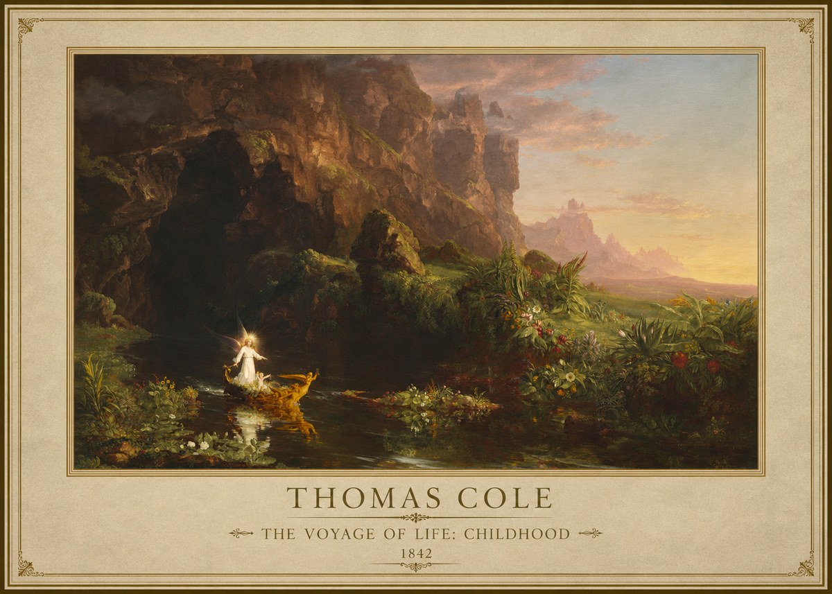 Thomas Cole The Voyage of Life: Childhood IV No1 - Poszter