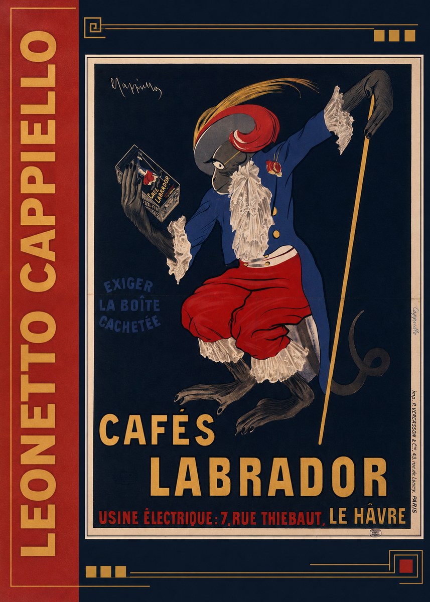 Leonetto Cappiello Cafés Labrador No2 - Poszter